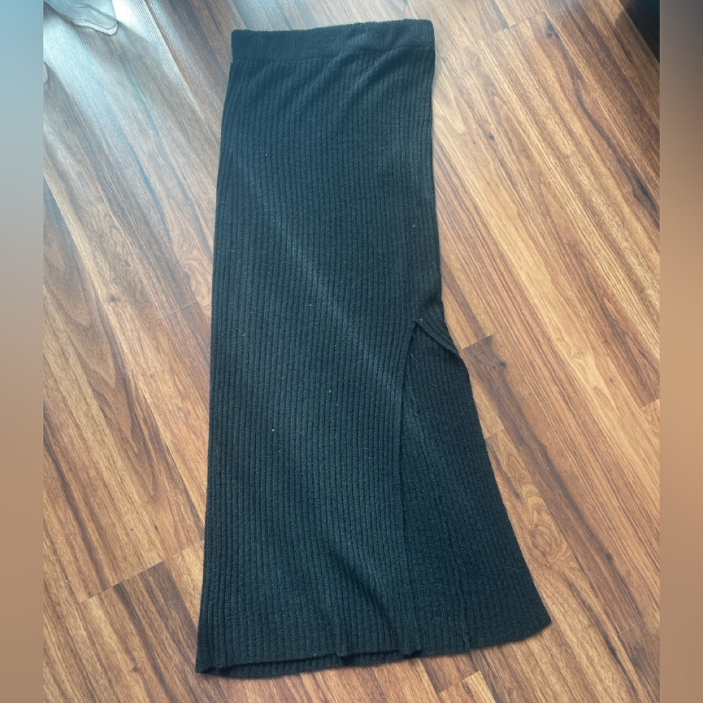 Cotton On Black Ribbed Maxi Skirt